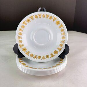 Vintage Corelle Gold Butterfly Replacement Saucer Set of 6